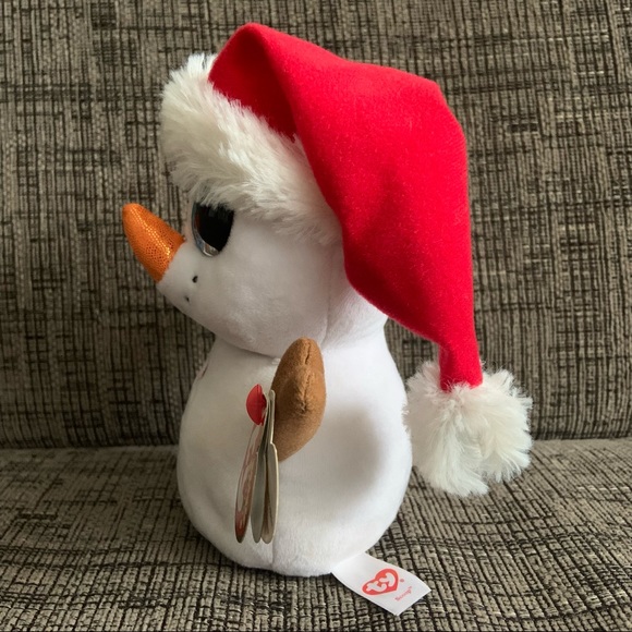 NEW WITH TAGS! Ty Beanie Boo Scoop Snowman 6" Plush Doll Winter Christmas - Picture 2 of 4